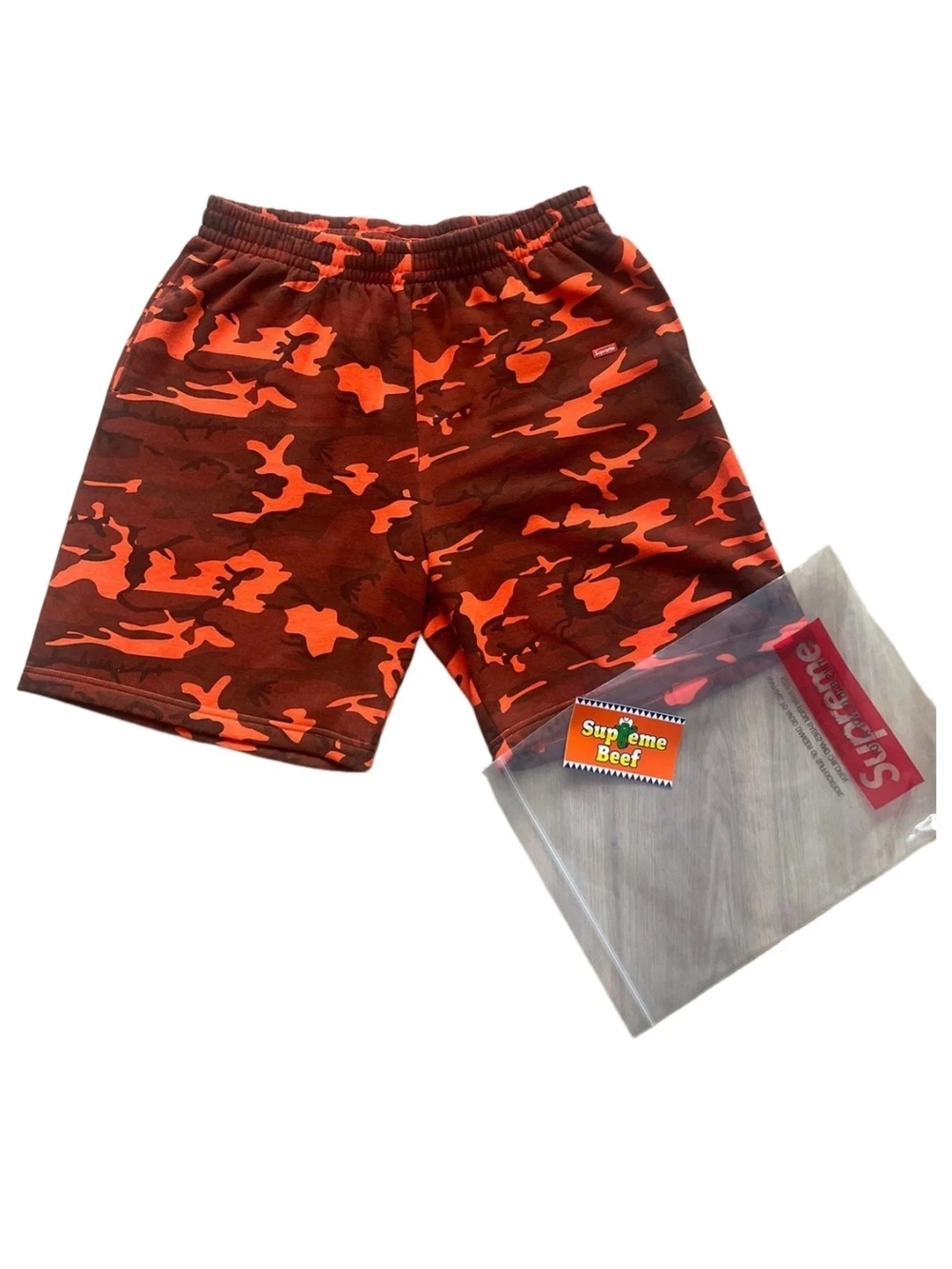 Supreme Orange & Brown Camo Athletic Shorts